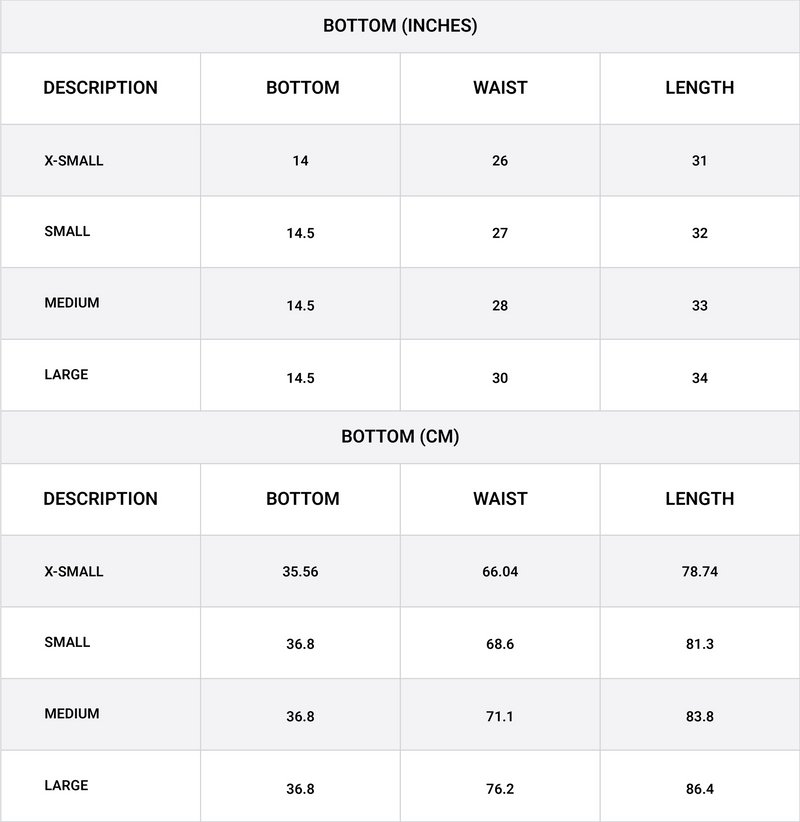 Size chart for Twill Silk Midi Skirt