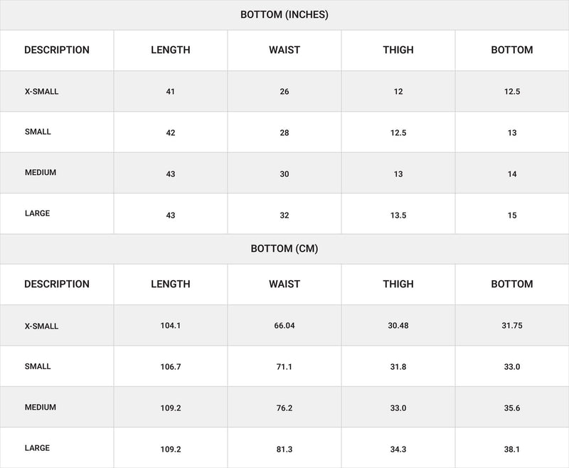 Size chart for The Cloud Cotton Co-ord Bottom