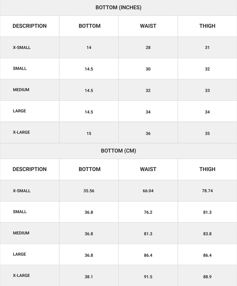 Size chart for Bootcut Denim Jean