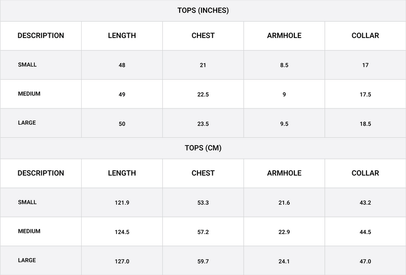 Size chart for Relaxed Midi Dress