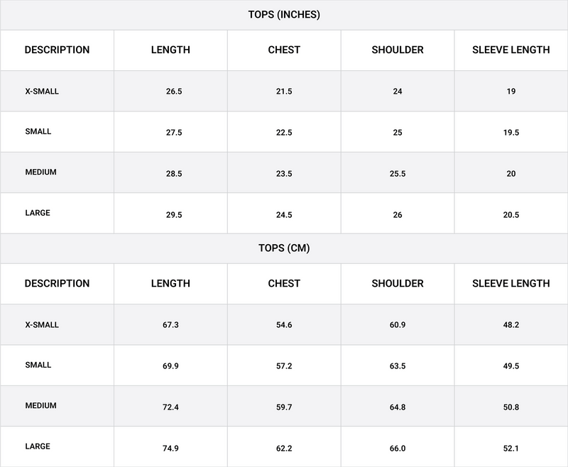 Size chart for Relaxed Fit Striped Shirt