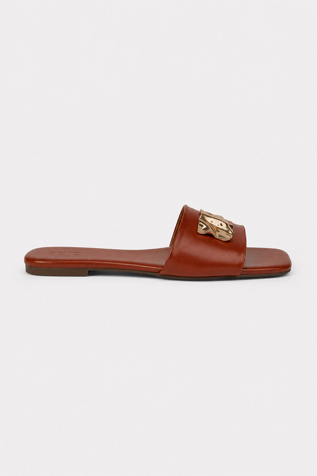 Flat Leather Sandals - Burnt Orange