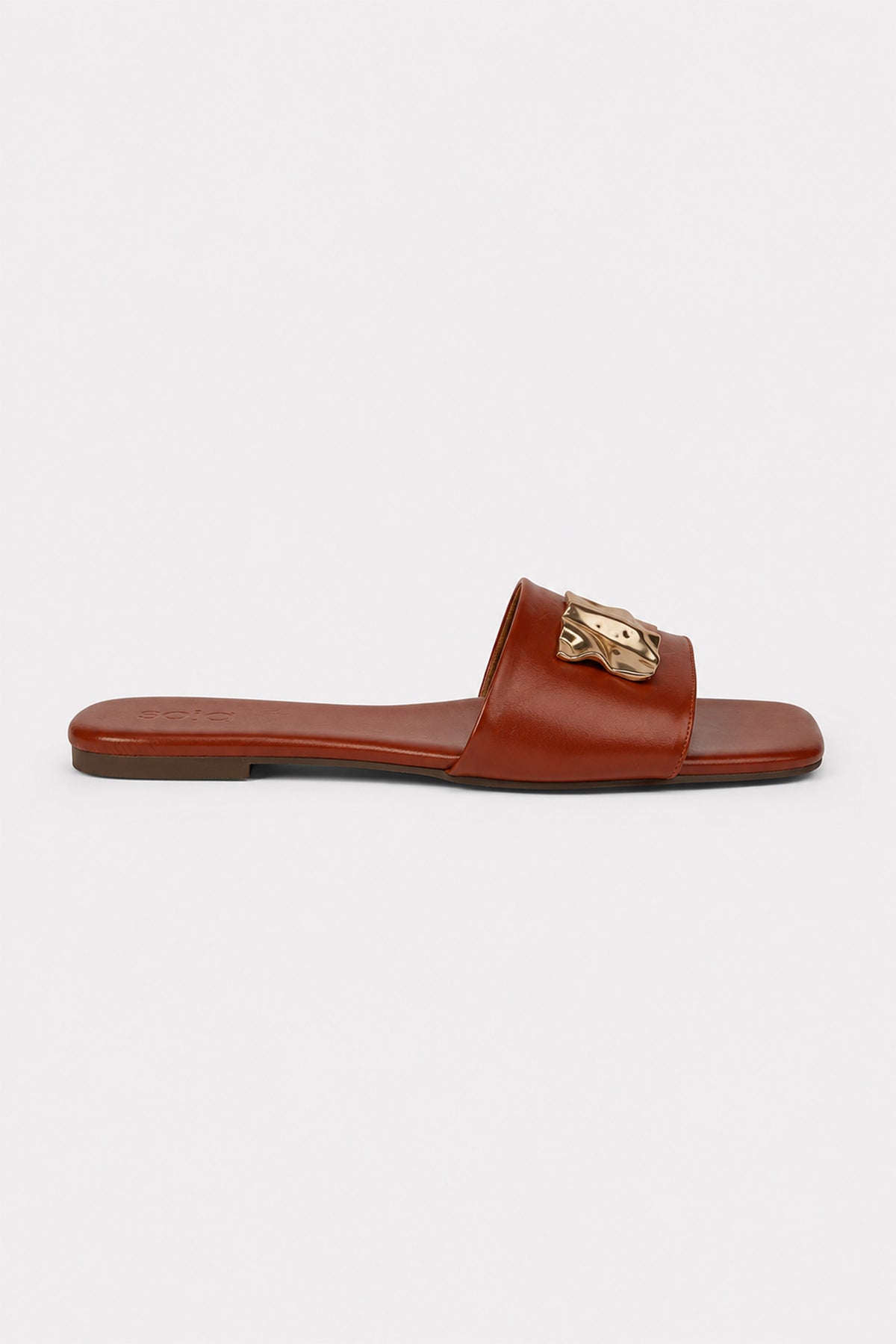 Flat Leather Sandals - Burnt Orange