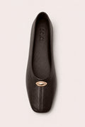 Leather Ballet Flats - Dark Brown