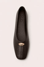 Leather Ballet Flats - Dark Brown