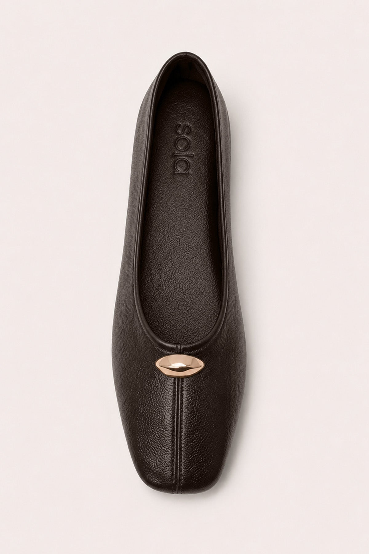 Leather Ballet Flats - Dark Brown