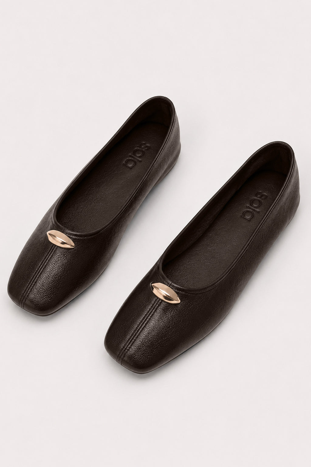 Leather Ballet Flats - Dark Brown