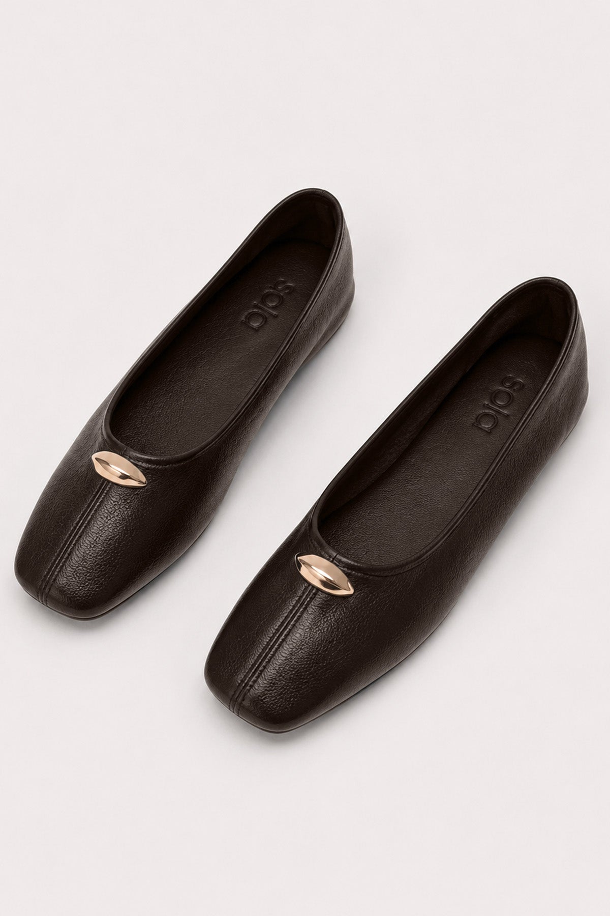 Leather Ballet Flats - Dark Brown