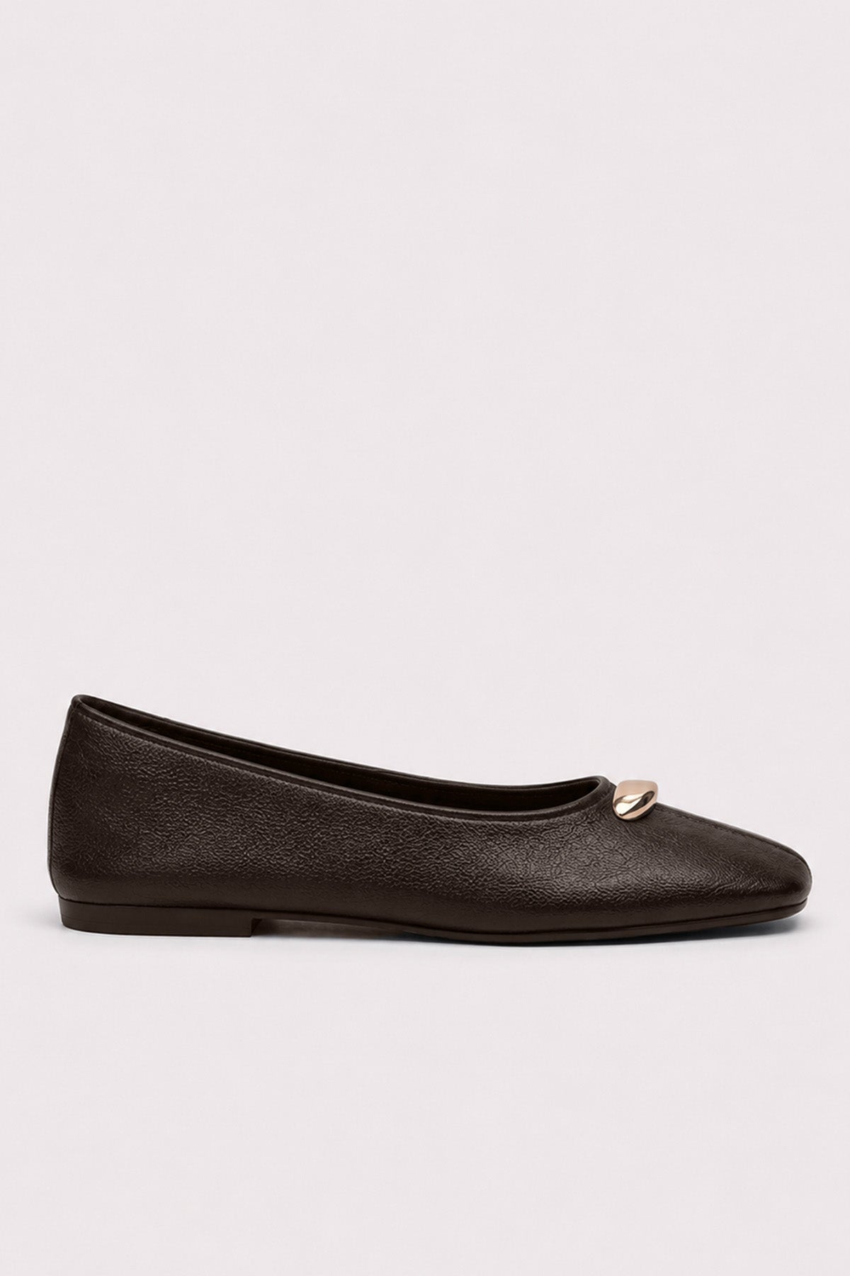Leather Ballet Flats - Dark Brown