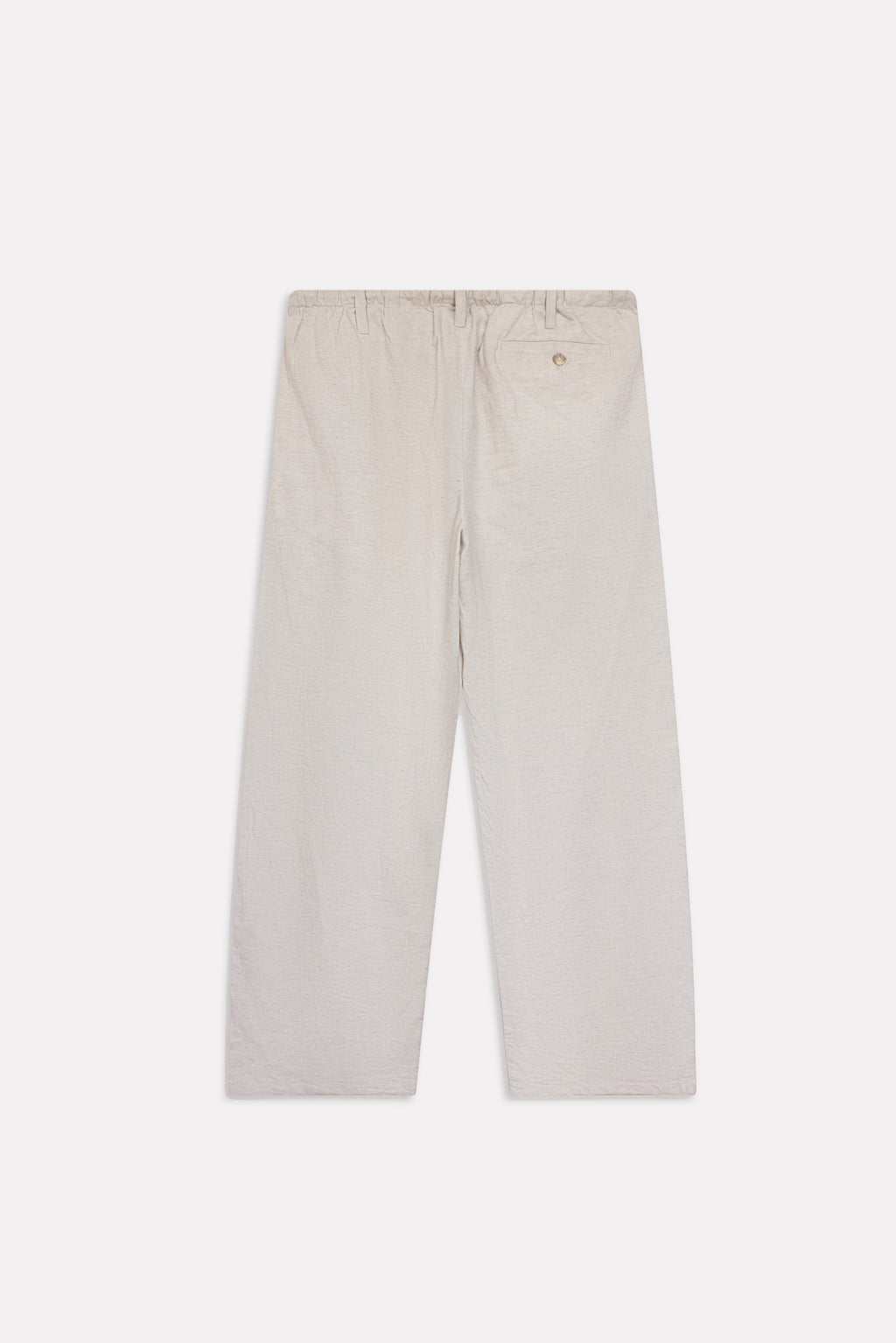 Additional view of the beige linen blend drawstring trouser, by SOLA Pakistan.