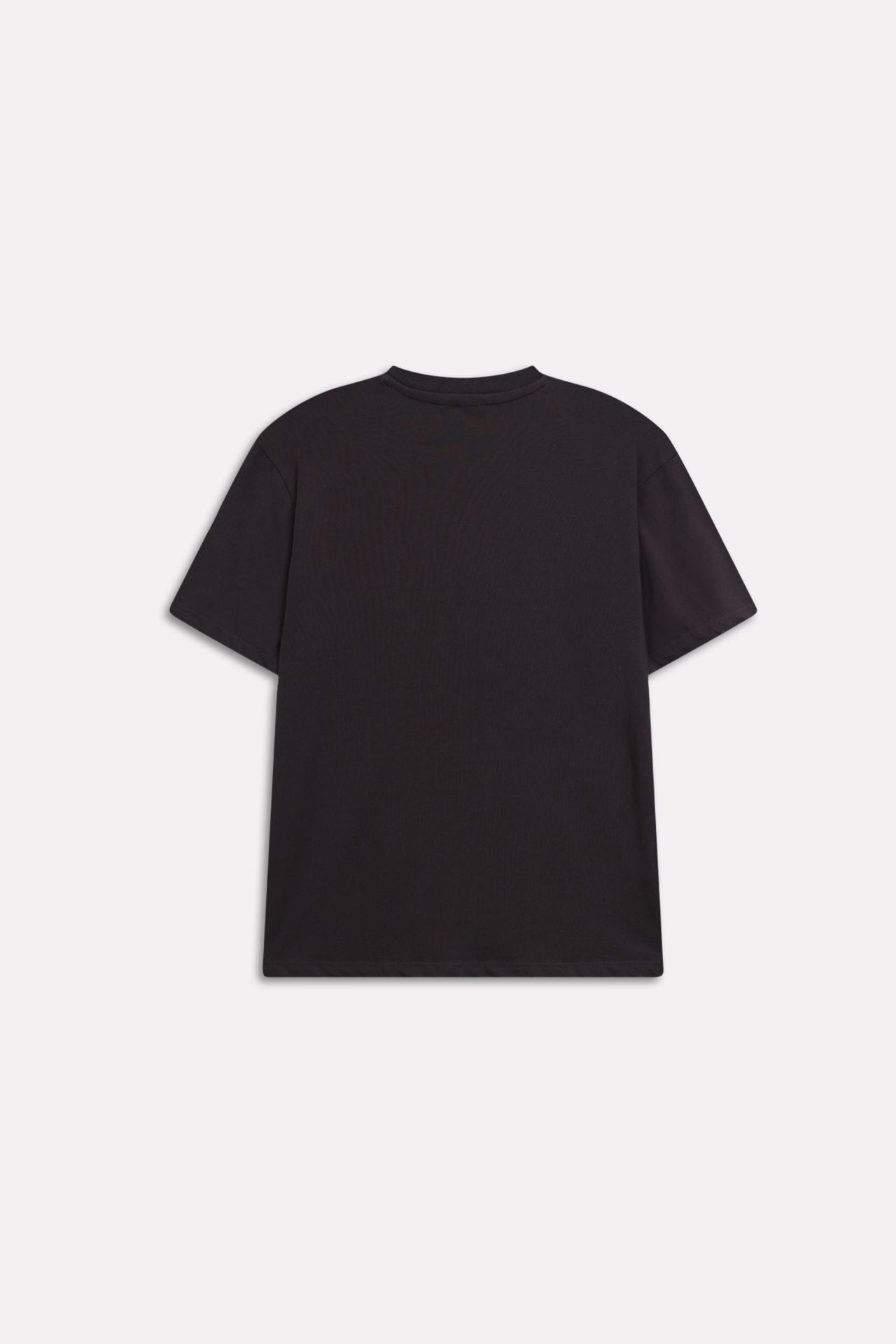 Texture and fabric detail, black regular fit crew neck t-shirt, by SOLA Pakistan.