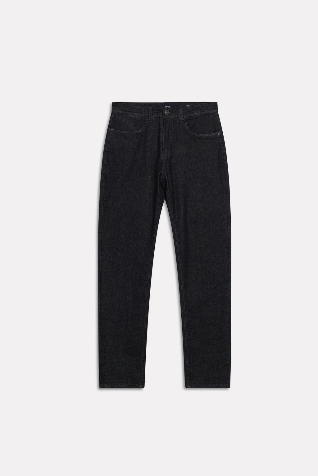 Black regular fit jean, alternate angle, by SOLA Pakistan.