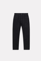 Black regular fit jean, alternate angle, by SOLA Pakistan.