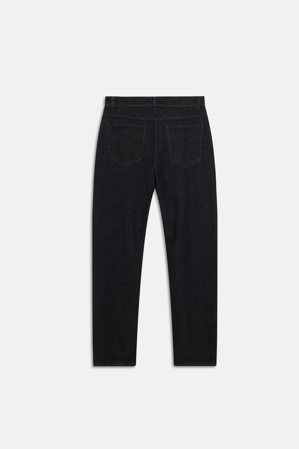 Flat lay of the black regular fit jean, by SOLA Pakistan.