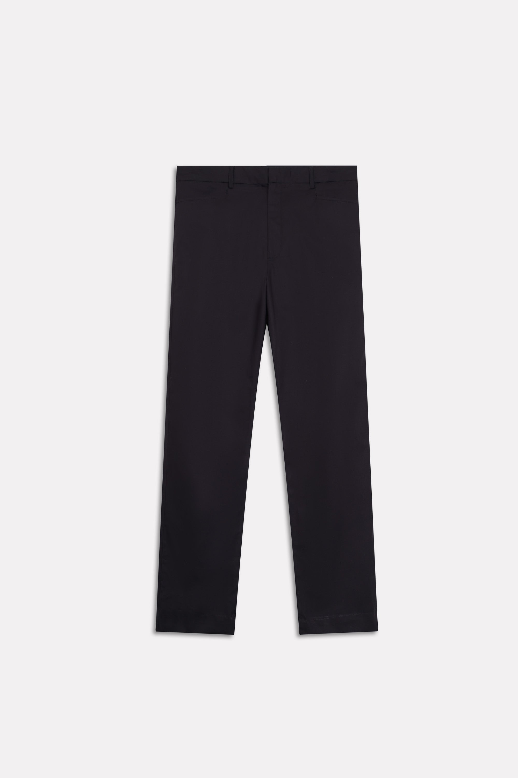 Black straight fit cotton trouser, alternate angle, by SOLA Pakistan.