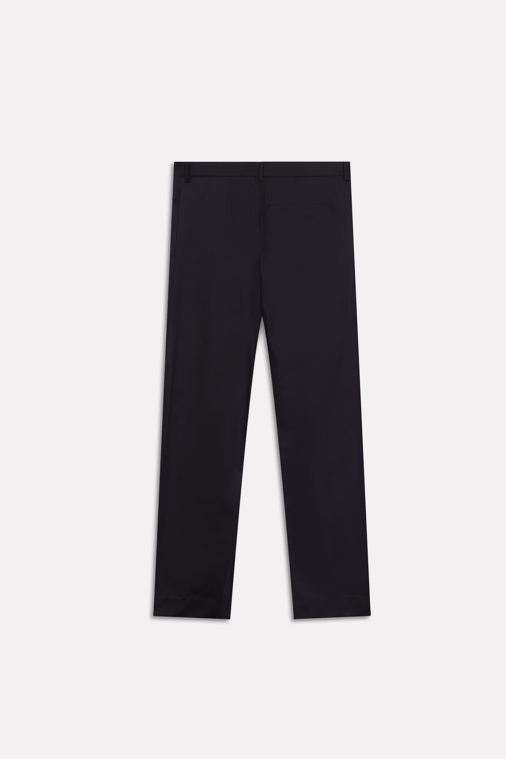 Flat lay of the black straight fit cotton trouser, by SOLA Pakistan.