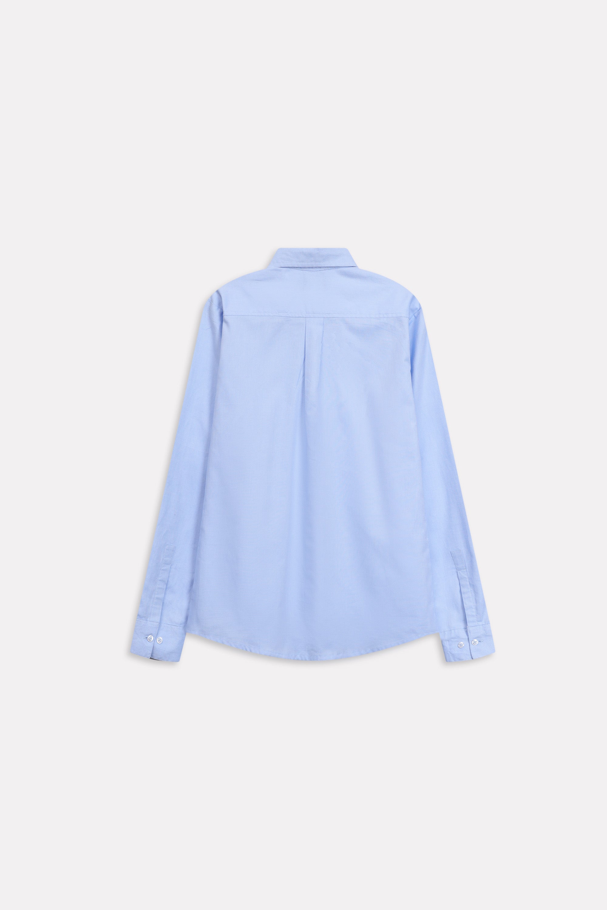 Additional view of the blue slim fit textured oxford shirt, by SOLA Pakistan.