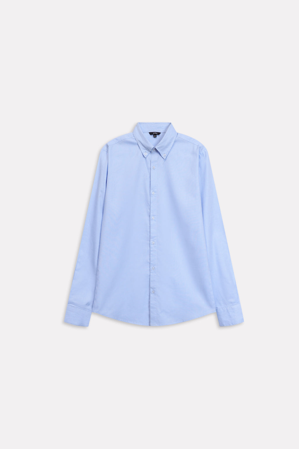 Texture and fabric detail, blue slim fit textured oxford shirt, by SOLA Pakistan.