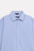 Additional view of the blue stripe relaxed fit striped shirt, by SOLA Pakistan.