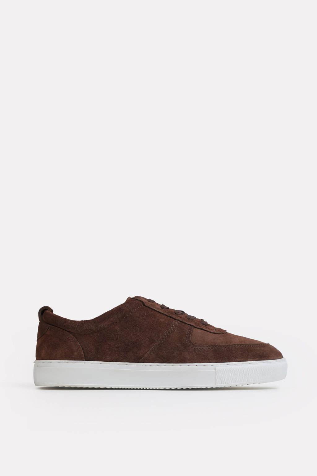 Brown essence suede trainer in leather, by SOLA Pakistan.