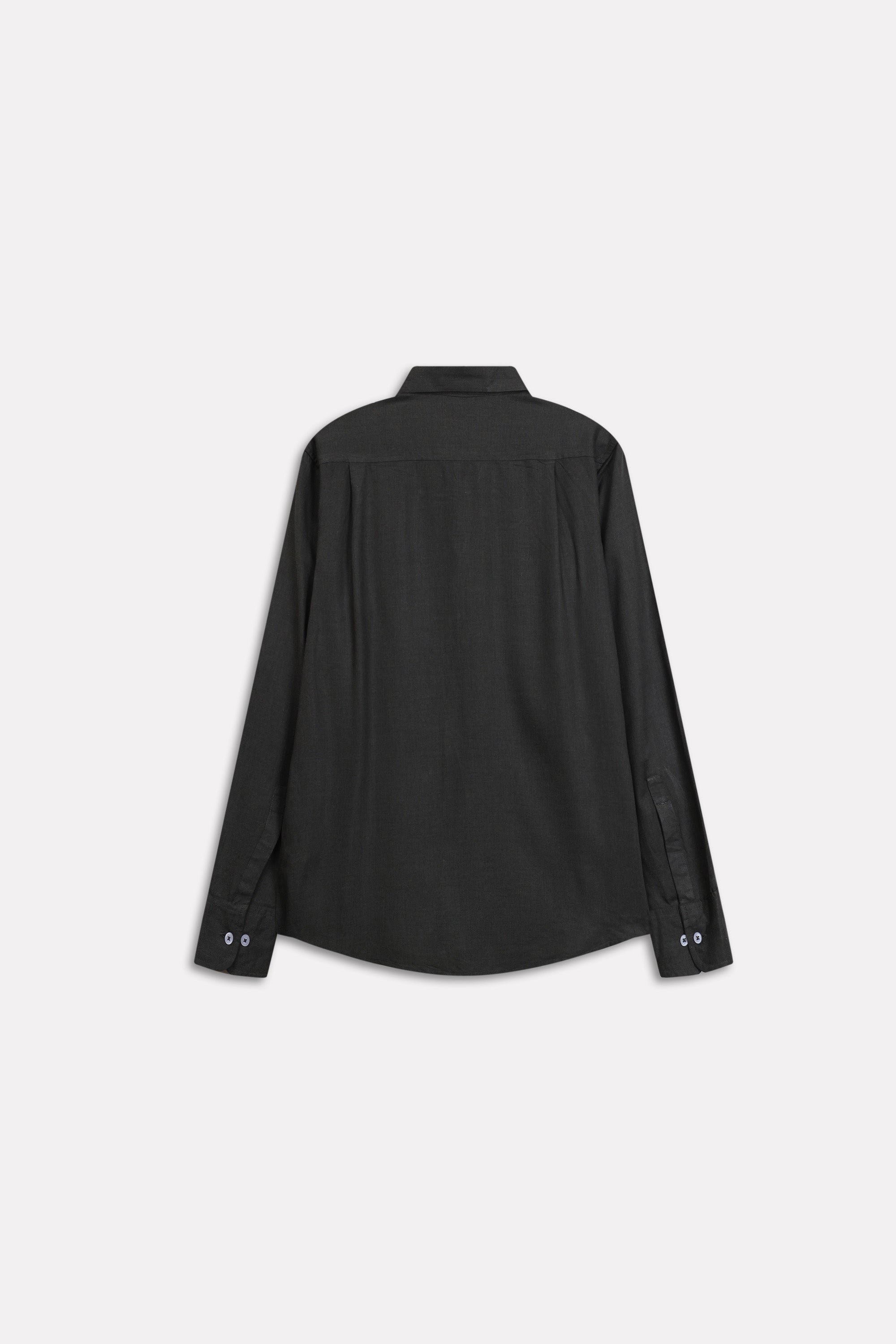 Texture and fabric detail, dark green (charcoal green) state flow button down shirt, by SOLA Pakistan.