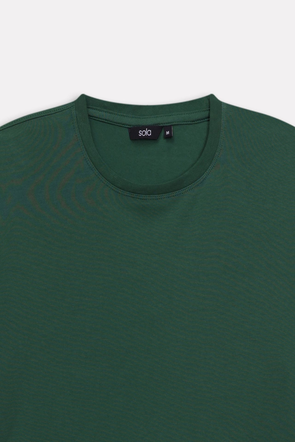 Additional view of the dark green regular fit crew neck t-shirt, by SOLA Pakistan.