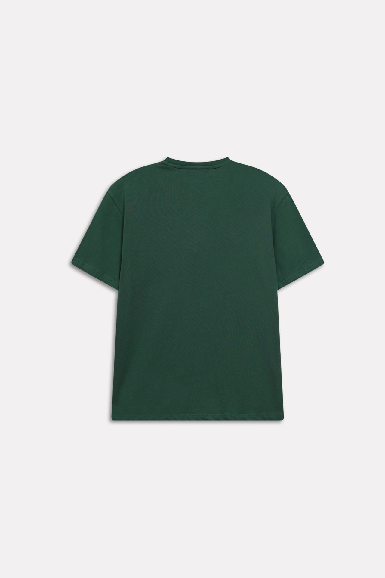Texture and fabric detail, dark green regular fit crew neck t-shirt, by SOLA Pakistan.