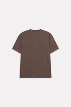 Additional view of the dark grey (darkmole) regular fit crew neck t-shirt, by SOLA Pakistan.