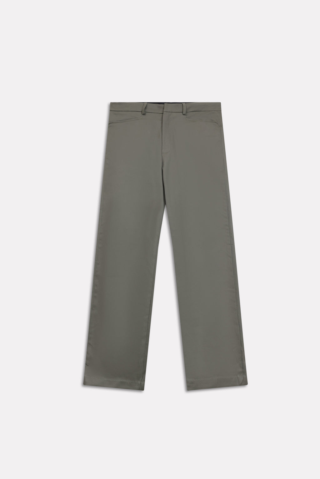 Dark olive straight fit cotton trouser, alternate angle, by SOLA Pakistan.