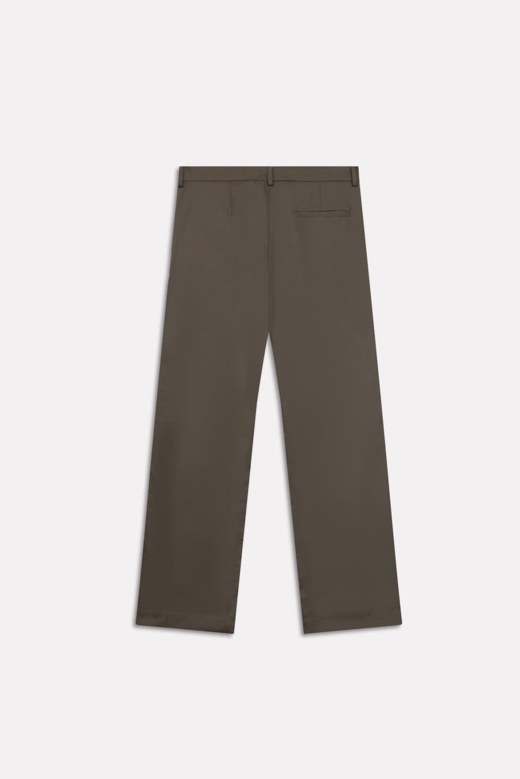Flat lay of the dark olive straight fit dobby trouser, by SOLA Pakistan.