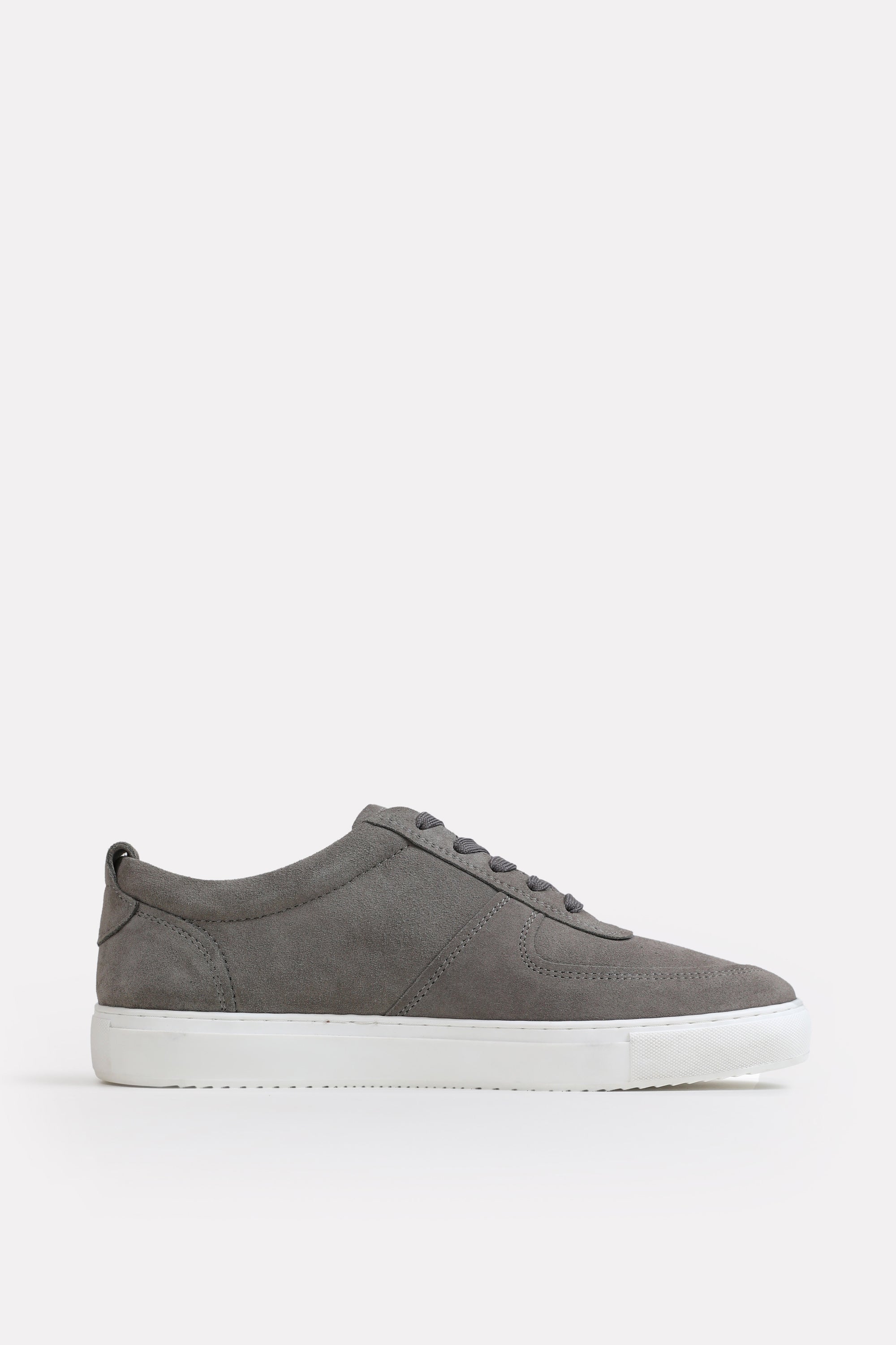 Grey essence suede trainer in leather, by SOLA Pakistan.