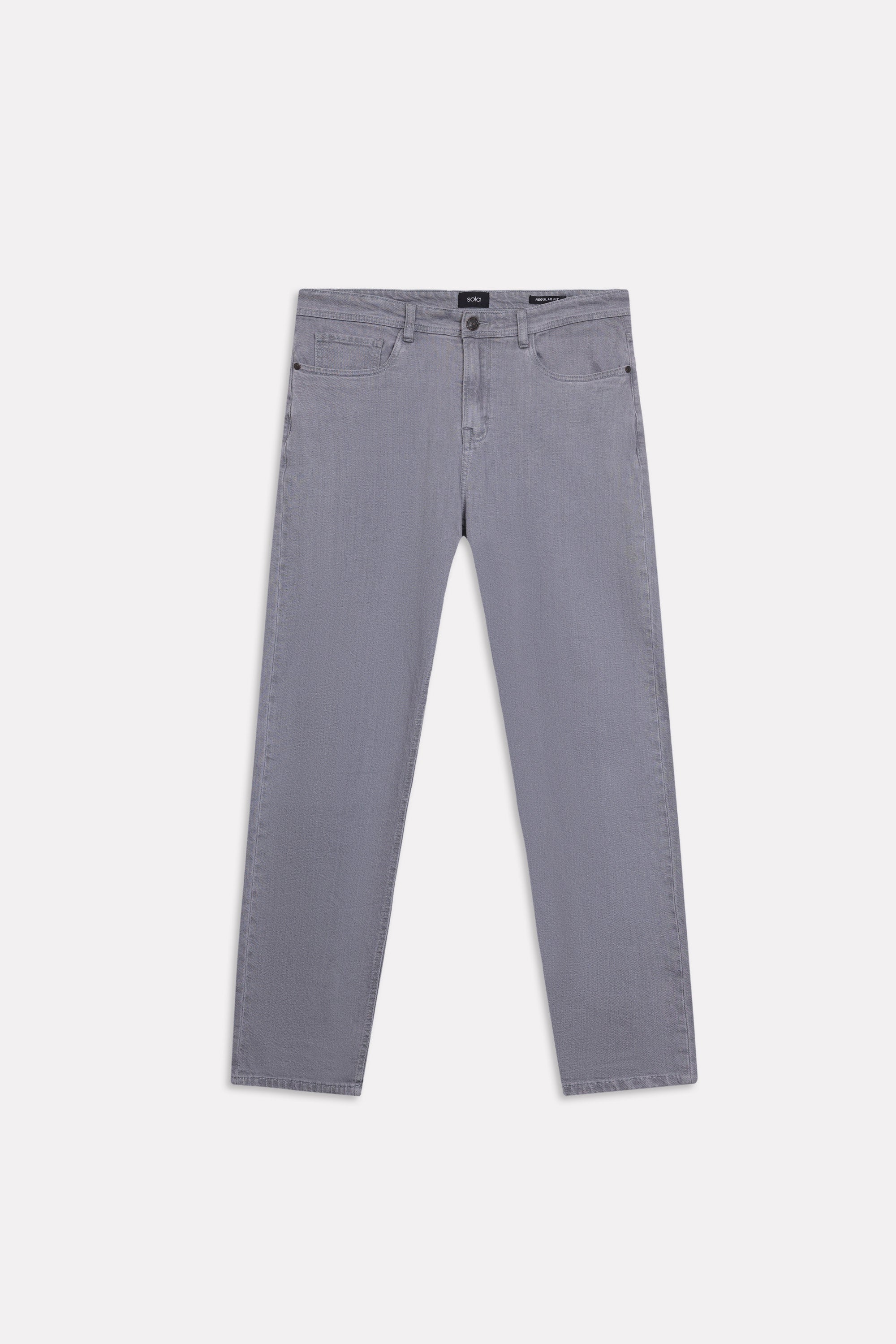 Grey regular fit jean, alternate angle, by SOLA Pakistan.