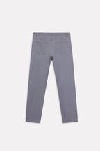 Flat lay of the grey regular fit jean, by SOLA Pakistan.