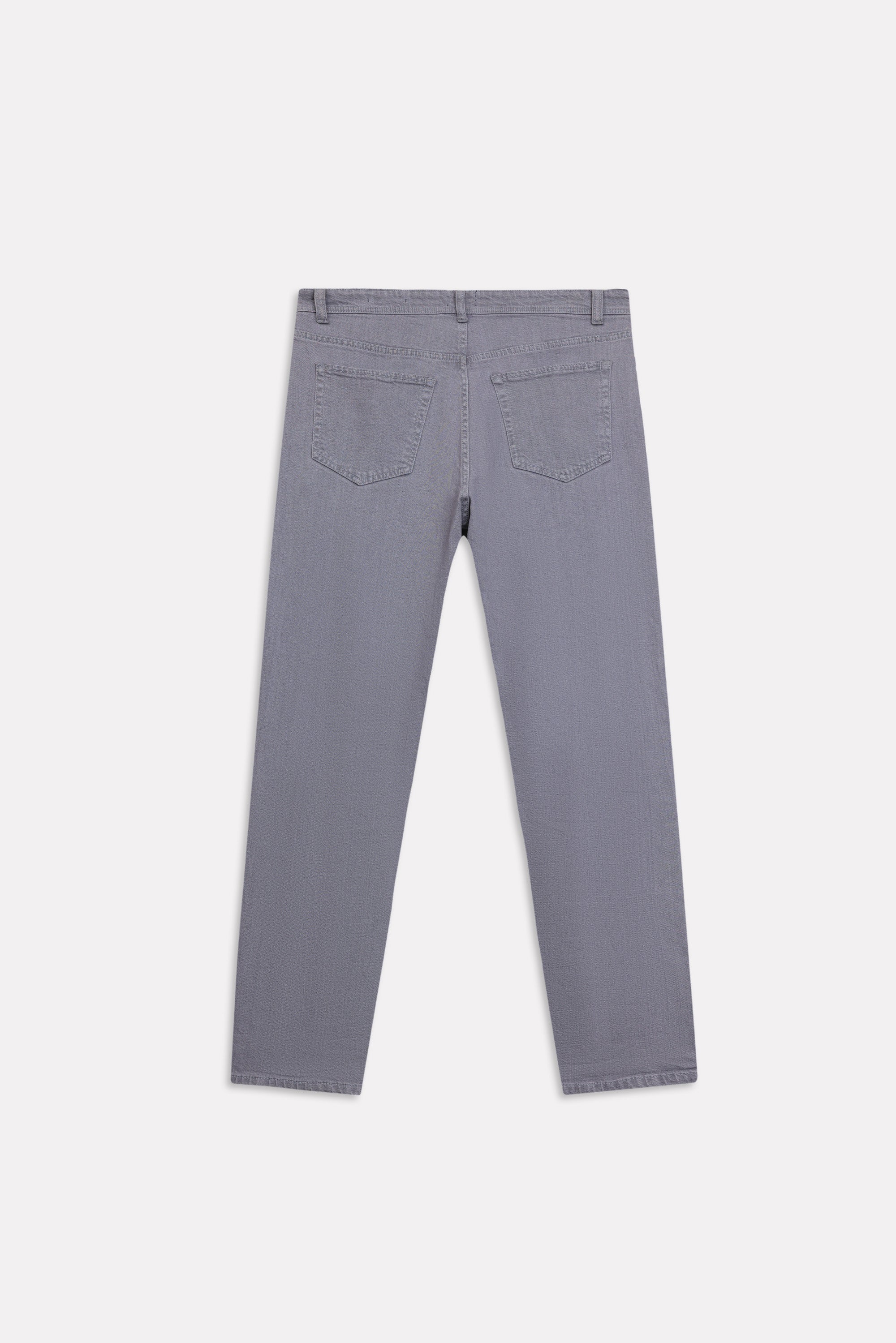 Flat lay of the grey regular fit jean, by SOLA Pakistan.