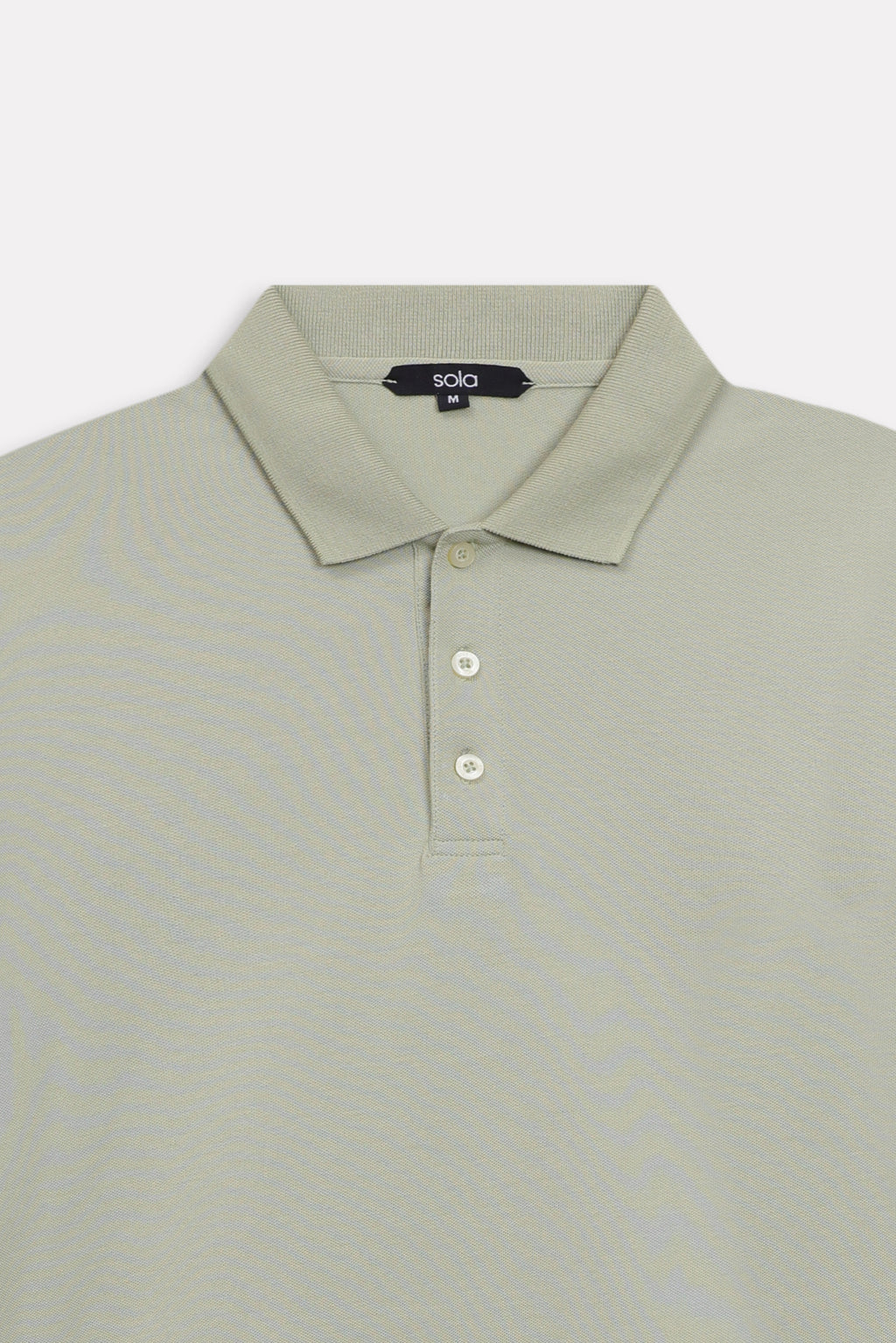 Additional view of the khaki beige (faded khaki) micro-textured cotton pique polo, by SOLA Pakistan.