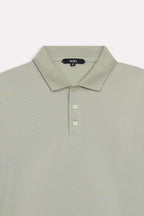 Additional view of the khaki beige (faded khaki) micro-textured cotton pique polo, by SOLA Pakistan.