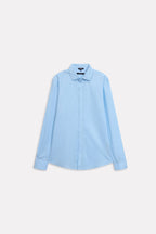 Light blue premium cotline shirt, alternate angle, by SOLA Pakistan.