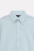 Additional view of the light blue regular fit pique shirt, by SOLA Pakistan.