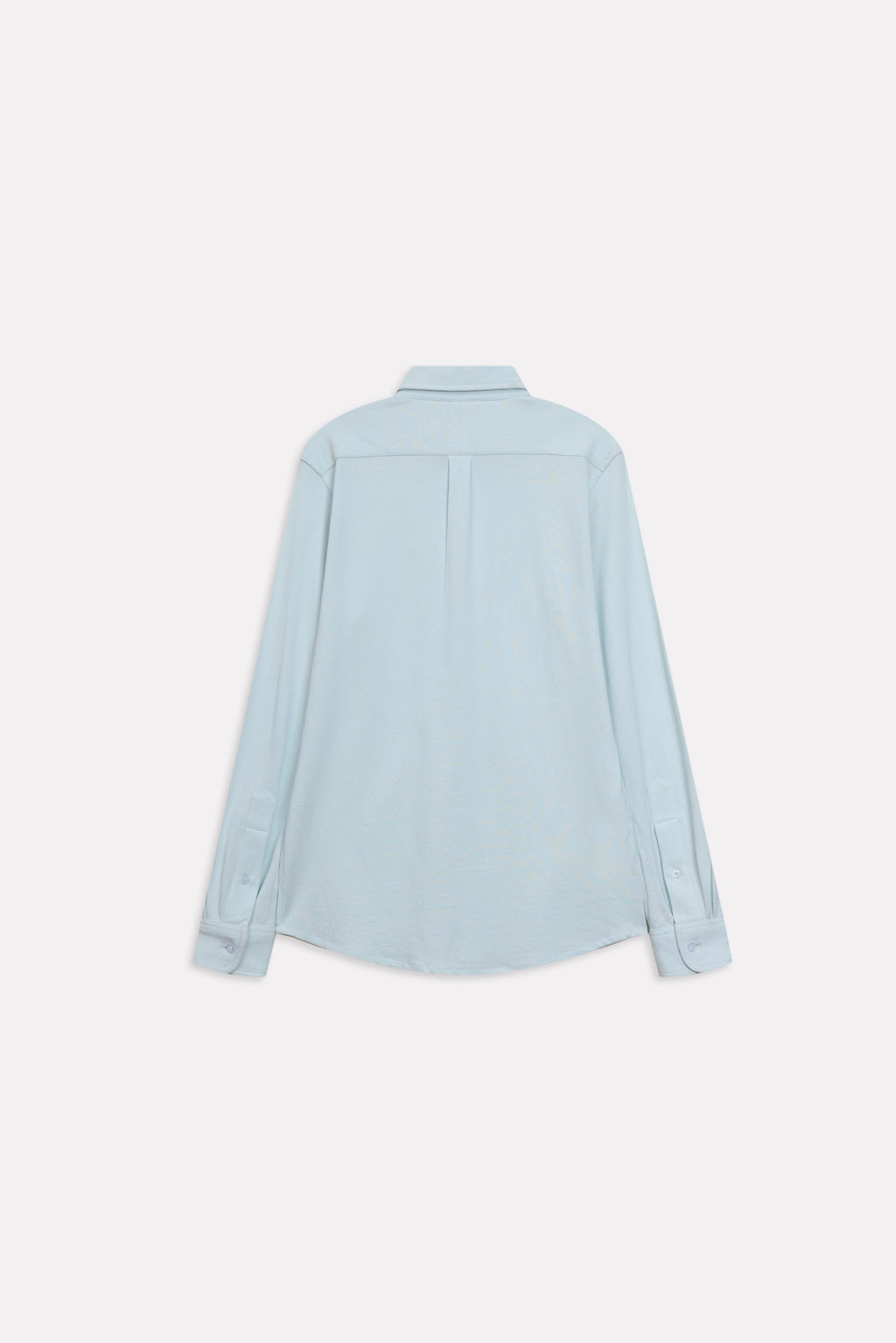 Texture and fabric detail, light blue regular fit pique shirt, by SOLA Pakistan.