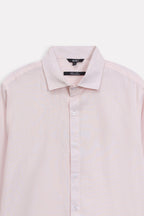 Additional view of the light pink relaxed cotline shirt, by SOLA Pakistan.