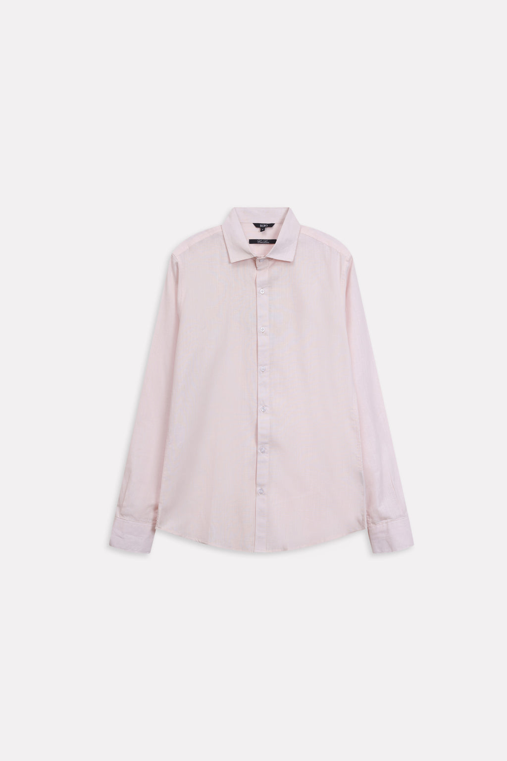 Light pink relaxed cotline shirt, alternate angle, by SOLA Pakistan.