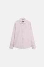 Light pink relaxed cotline shirt, alternate angle, by SOLA Pakistan.