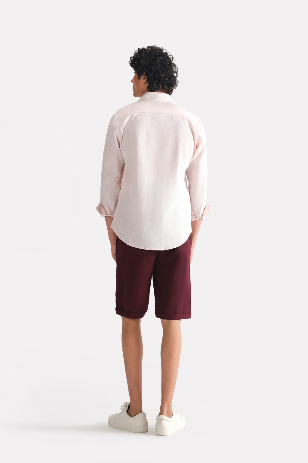 Flat lay of the light pink relaxed cotline shirt, by SOLA Pakistan.