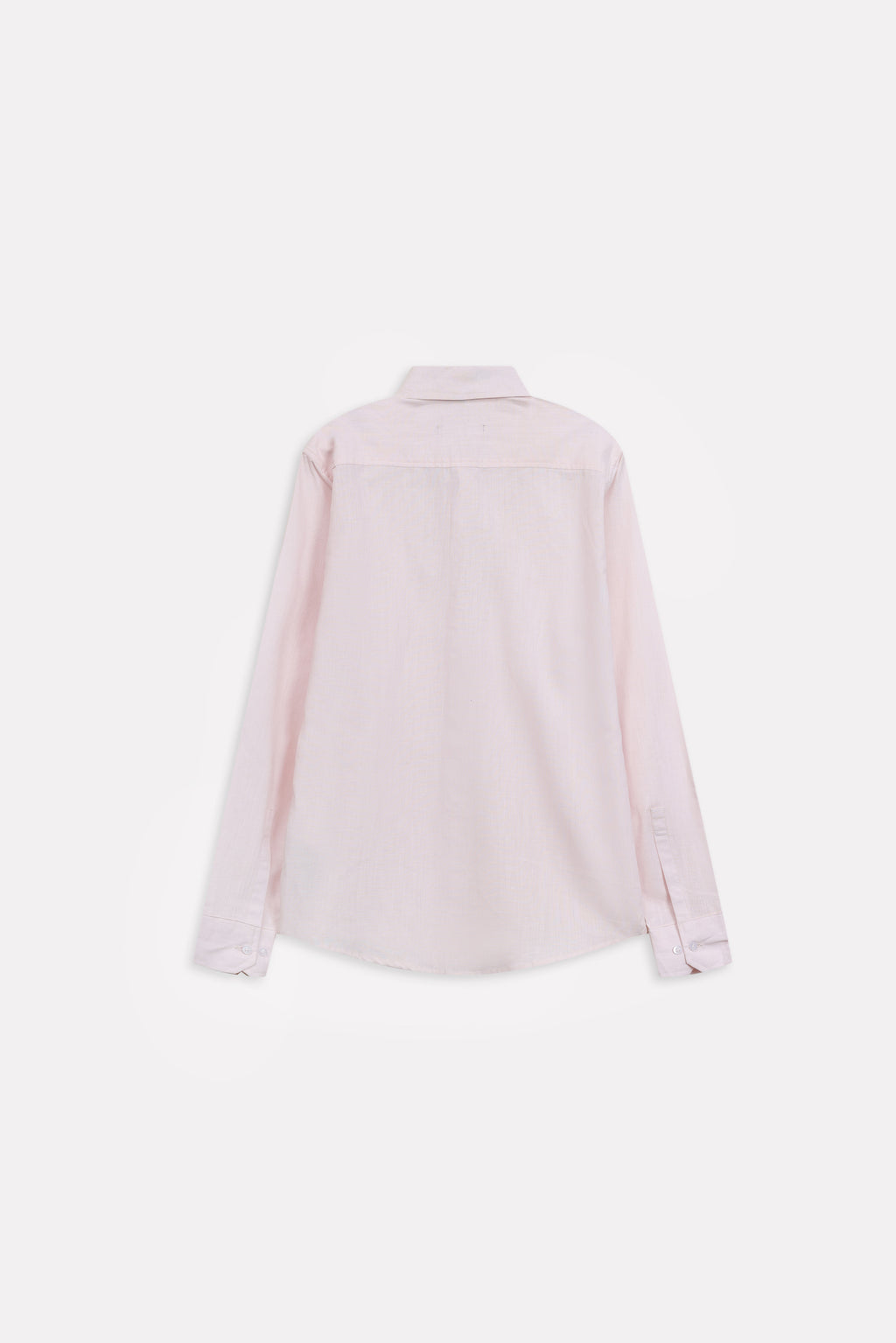 Texture and fabric detail, light pink relaxed cotline shirt, by SOLA Pakistan.