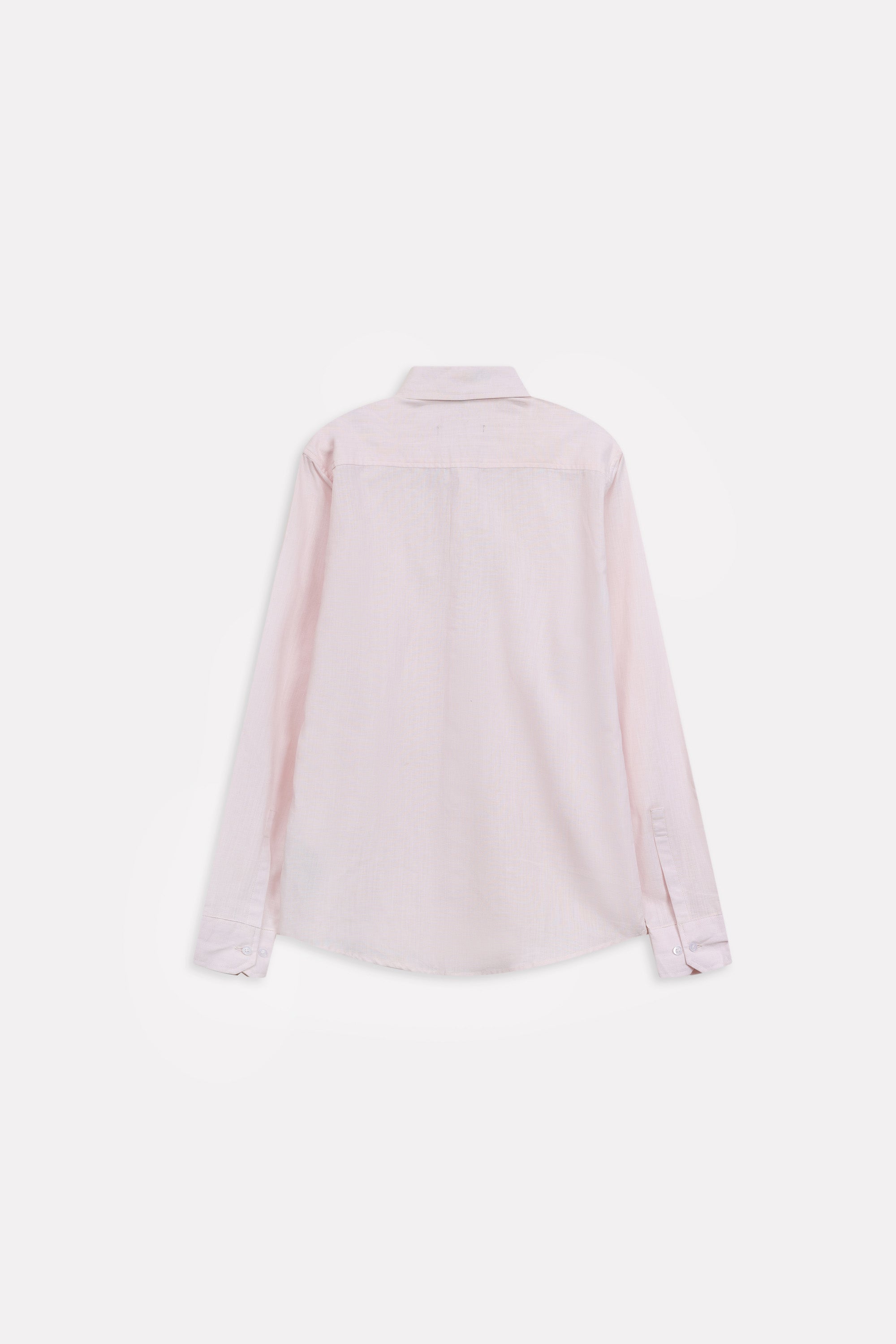 Texture and fabric detail, light pink relaxed cotline shirt, by SOLA Pakistan.