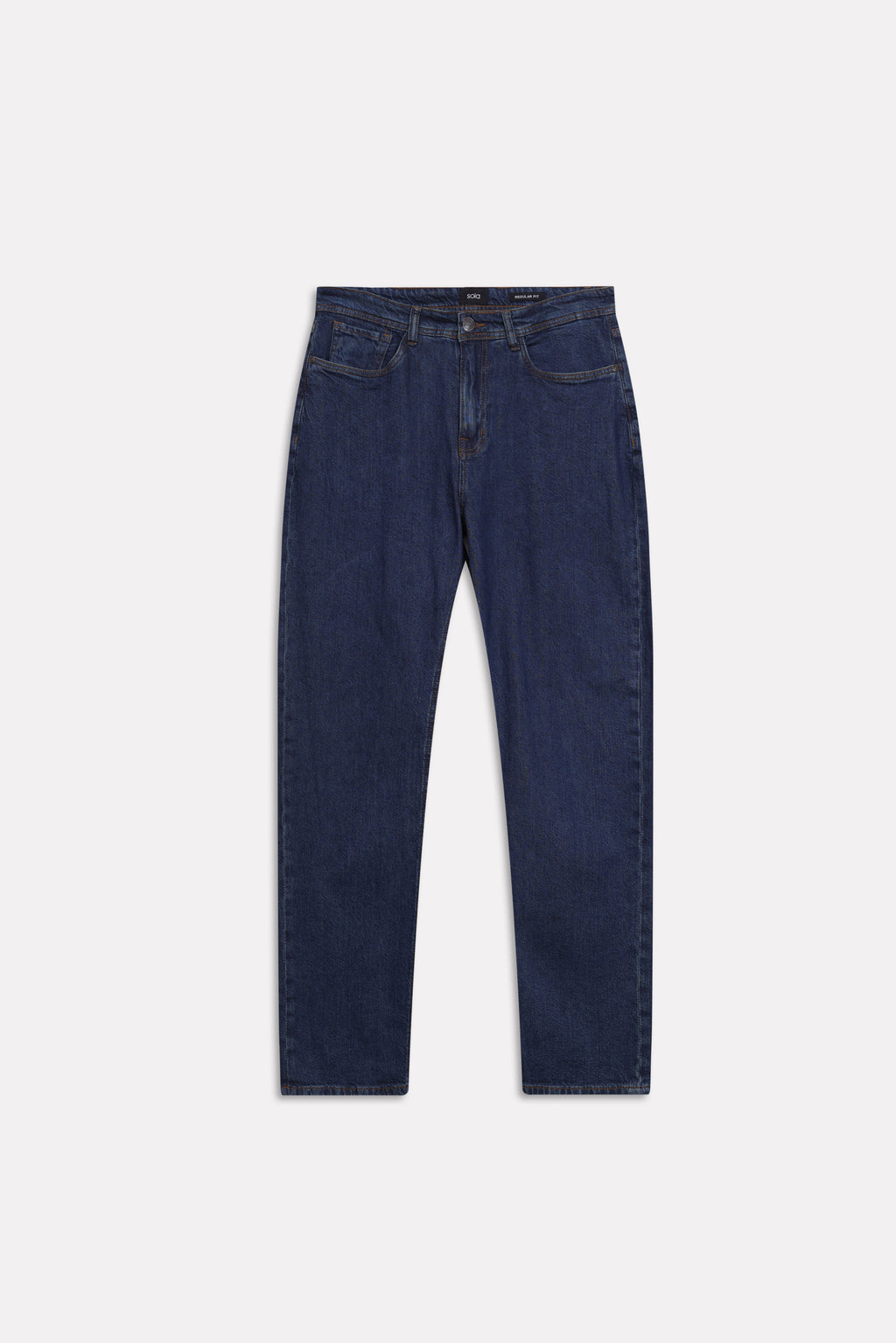 Mid blue signature regular fit jeans, alternate angle, by SOLA Pakistan.