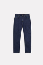 Mid blue signature regular fit jeans, alternate angle, by SOLA Pakistan.