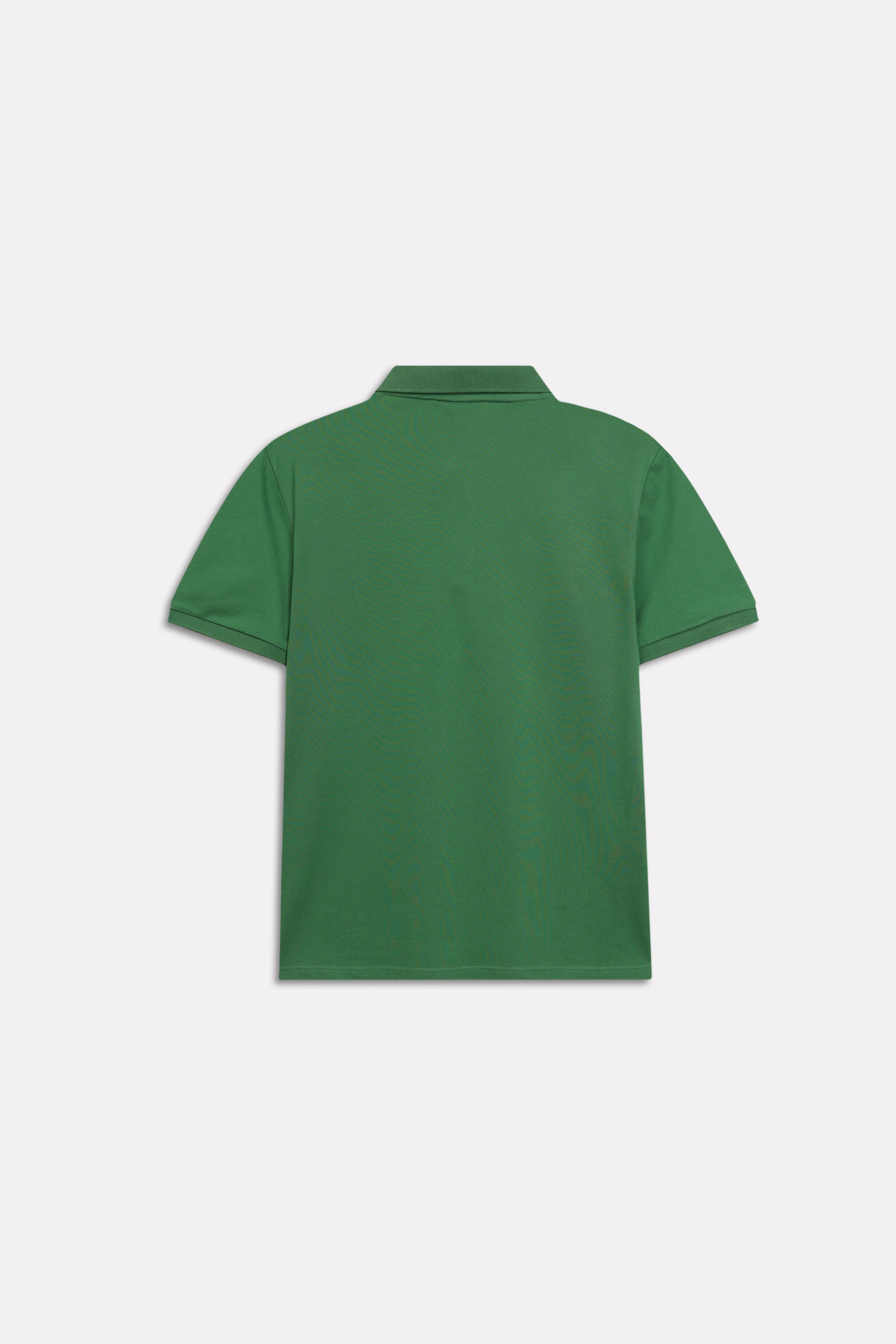 Additional view of the moss green micro-textured cotton pique polo, by SOLA Pakistan.