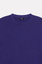 Additional view of the navy drop shoulder cotton t-shirt, by SOLA Pakistan.