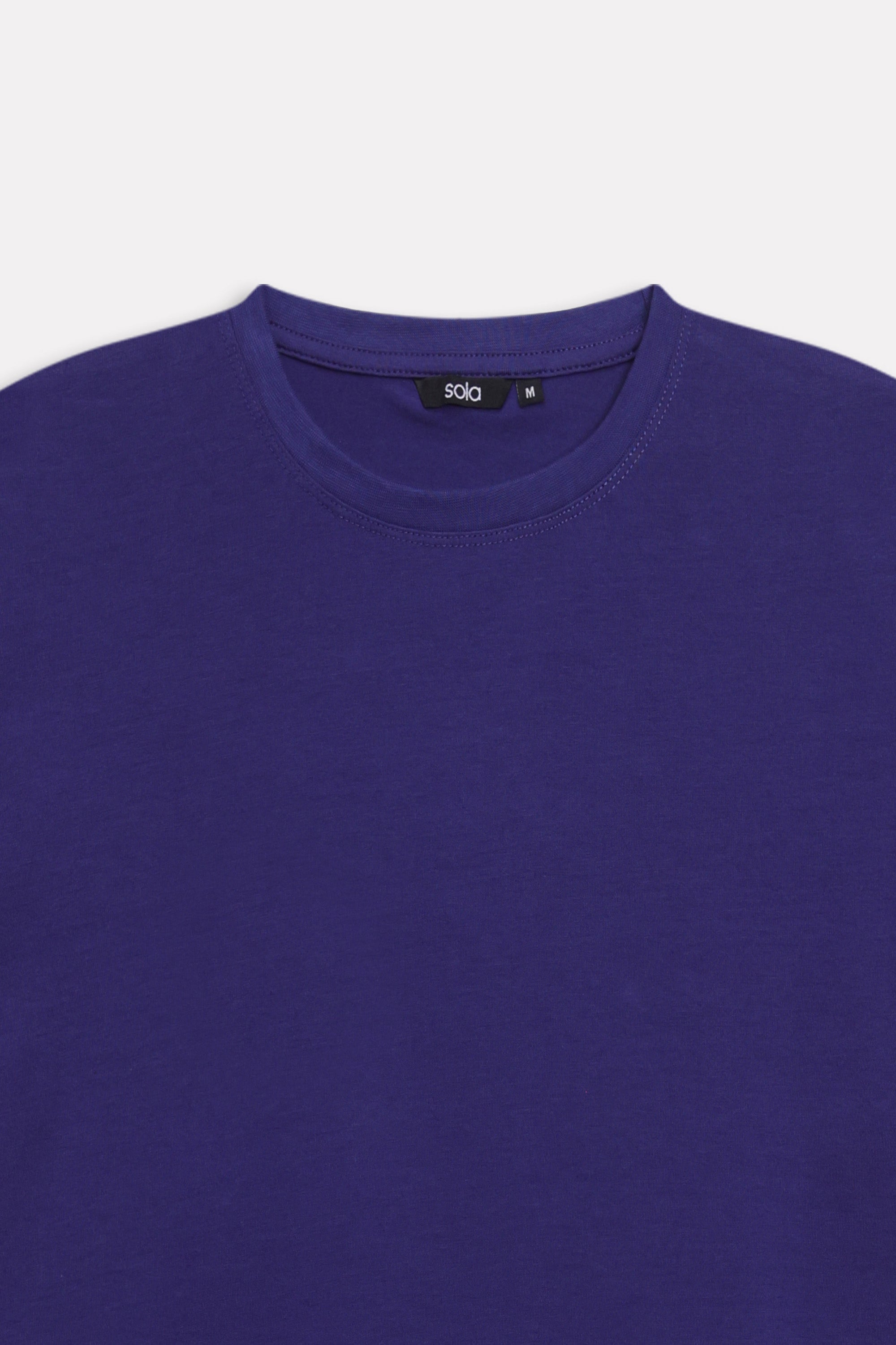 Additional view of the navy drop shoulder cotton t-shirt, by SOLA Pakistan.